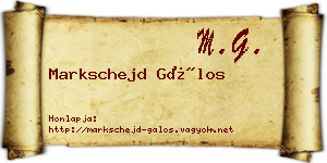 Markschejd Gálos névjegykártya